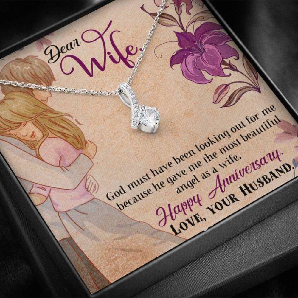 Wife Necklace, Happy Anniversary Necklace Gift “  To Wife Religious Beauty Necklace