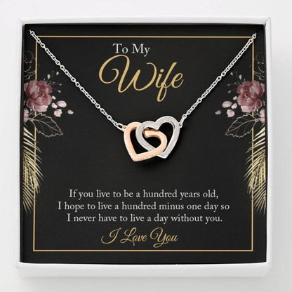 Wife Necklace, Happy Valentine's Day Necklace Gift For Wife, Romantic Gift For My Wife, Sentimental Message Card Poem Women
