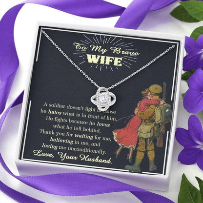 Wife Necklace, Military Wife Necklace, Deployment Necklace, Deployment Gift For Wife, Military Wife Gift, Army Wife Jewelry, Veteran Day Gift For Wife