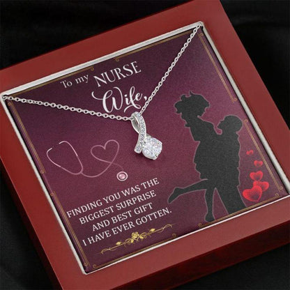 Wife Necklace “ Necklace For Wife “ Beauty Necklace With Message Card To My Nurse Wife