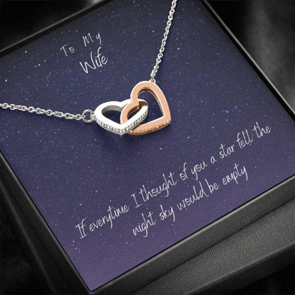 Wife Necklace - Necklace For Wife - Gift Necklace With Message Card Star Wife 