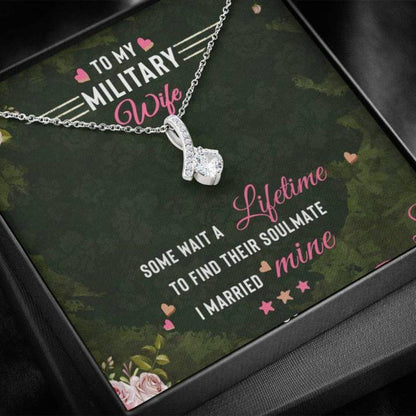 Wife Necklace “ Necklace For Wife “ Gift Necklace With Message Card To My Military Wife