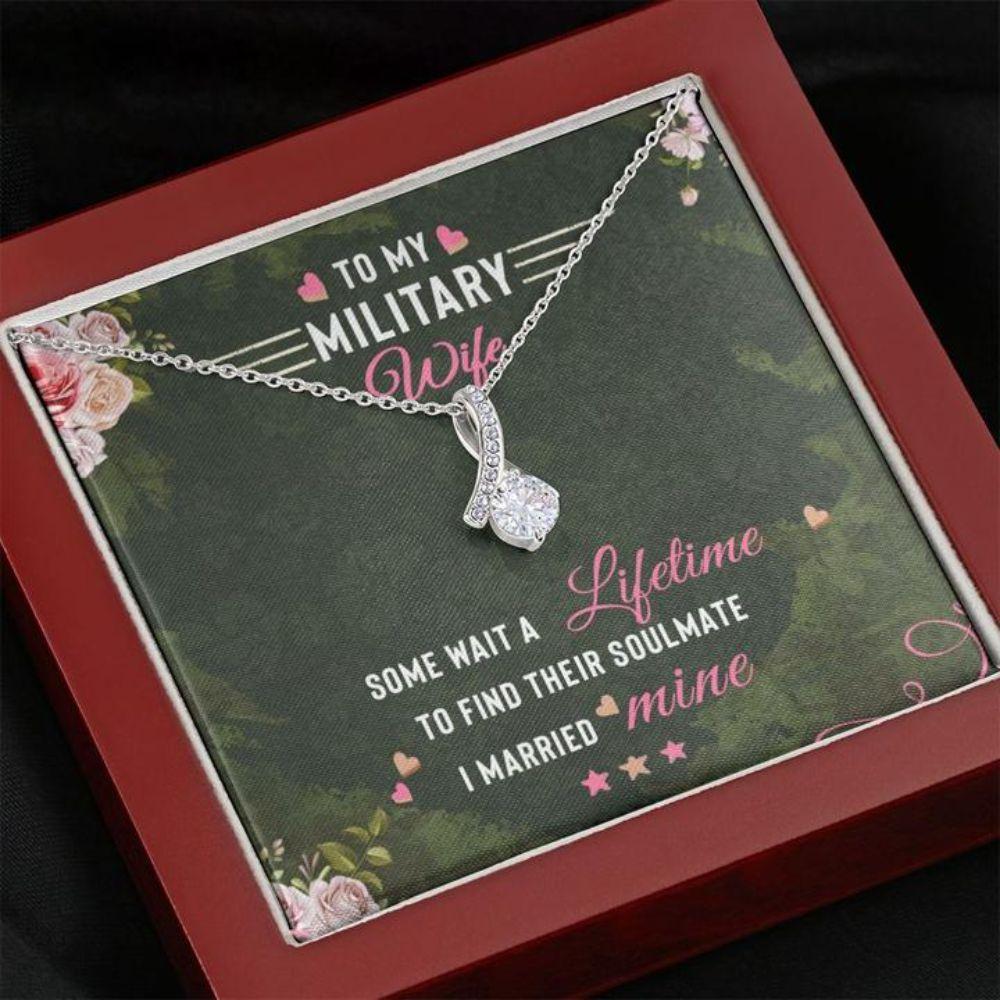 Wife Necklace “ Necklace For Wife “ Gift Necklace With Message Card To My Military Wife