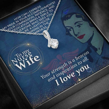 Wife Necklace “ Necklace For Wife “ Gift Necklace With Message Card To My Nurse Wife