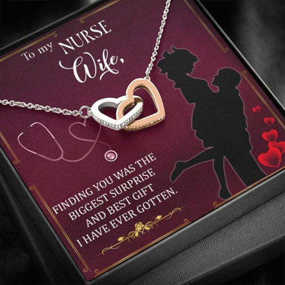Wife Necklace - Necklace For Wife - Hearts Necklace With Message Card To My Nurse Wife