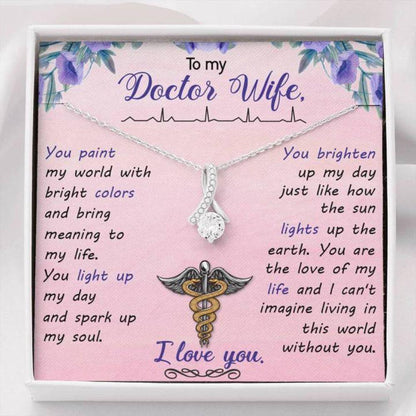 Wife Necklace - Necklace For Wife - To My Doctor Wife-you Paint My World The 