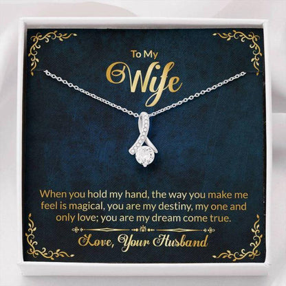 Wife Necklace - Necklace For Wife - To My Wife In Navy And Gold Gift