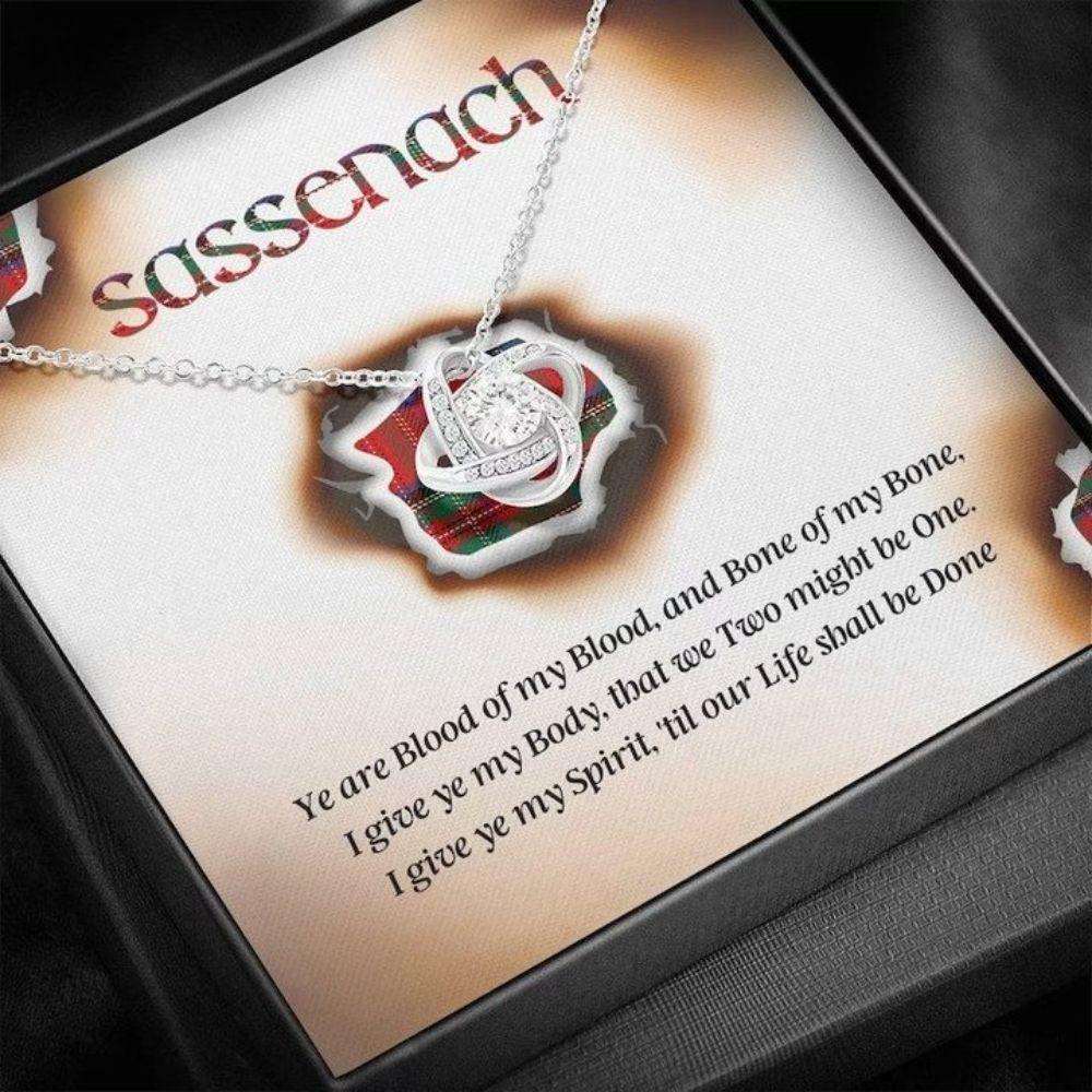 Wife Necklace, Outlander Necklace Gifts, Sassenach, Outlander Jewelry, Celtic Love Knot, Necklace For Her, To My Sassenach