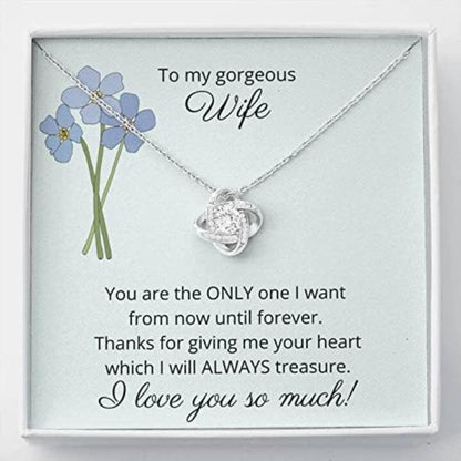 Wife Necklace, Sparkly Pendant On Romantic Message Card. Birthday Anniversary Valentines Christmas Necklace