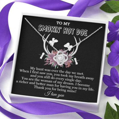 Wife Necklace, To My Smokin’ Hot Doe Necklace, Smokin� Hot Doe Tail Necklace To Wife, Hunting Gift For Women, Hunting Christmas Necklace From Husband