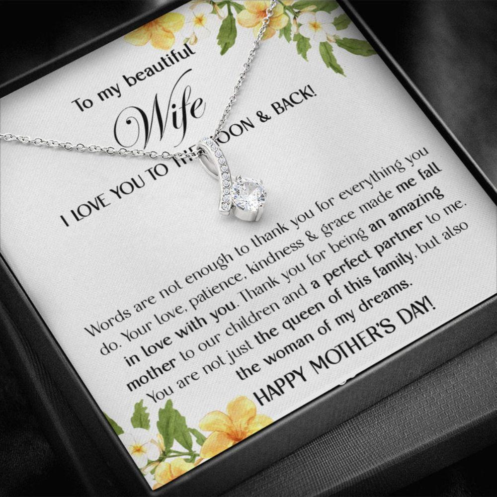 Wife Necklace, To My Wife Gift Necklace, Sentimental Gift For Wife From Husband, Mother's Day Present From Husband To Wife, Meaningful Thank You Wife Gift