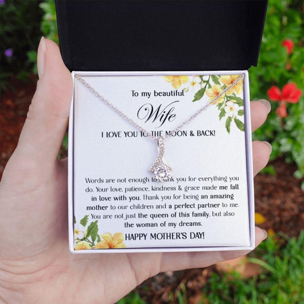 Wife Necklace, To My Wife Gift Necklace, Sentimental Gift For Wife From Husband, Mother’S Day Present From Husband To Wife