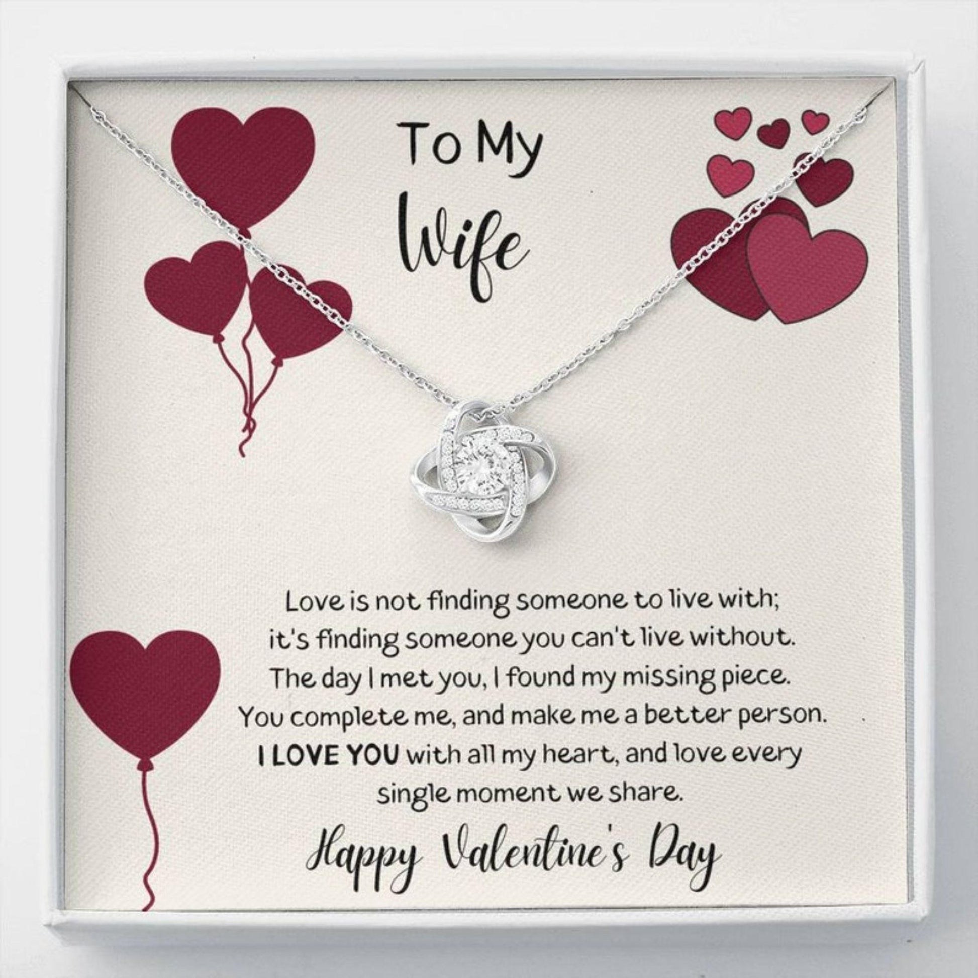 Wife Necklace, To My Wife "I Love You", Valentines Necklace For Wife, Valentines Necklace For Wife, Gift For Wife To Valentines Day
