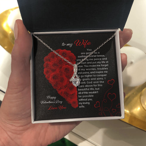 Wife Necklace, To My Wife Valentine's Day Gift Necklace In A Box With Romantic Poem