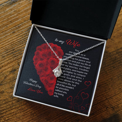 Wife Necklace, To My Wife Valentine’S Day Gift Necklace In A Box With Romantic Poem