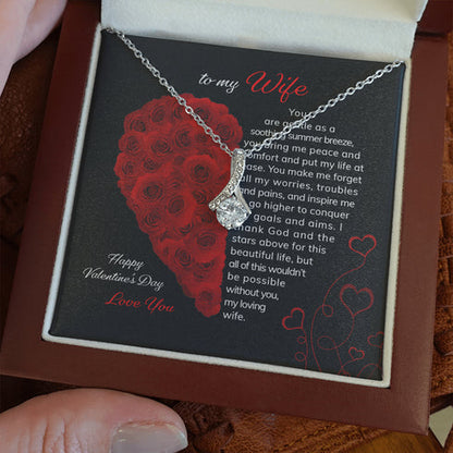 Wife Necklace, To My Wife Valentine’S Day Gift Necklace In A Box With Romantic Poem