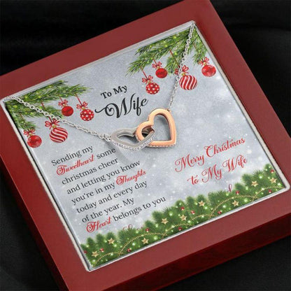 Wife Necklace, To Wife White Christmas Ornament Gift Necklace