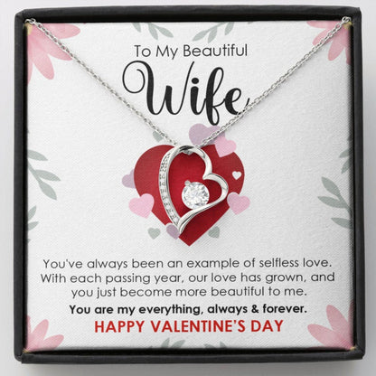 Wife Necklace, Valentine's Day Necklace Gift With Message Card For Wife From Husband, To My Wife Gift, Gift For Wife Valentines Day