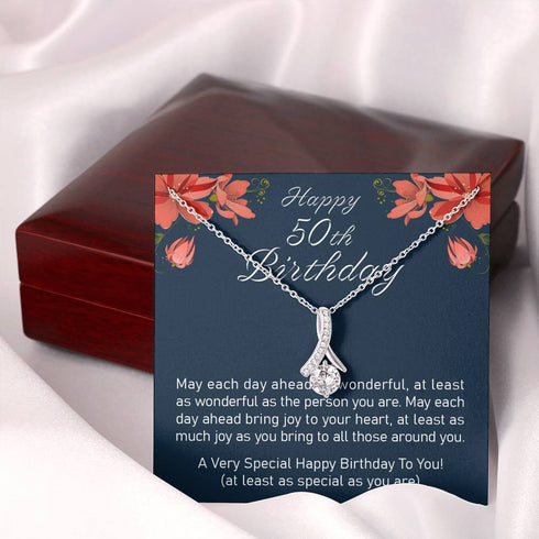 Wife Necklace, Very Special Happy 50Th Birthday, Gift For Wife Alluring Beauty Necklace