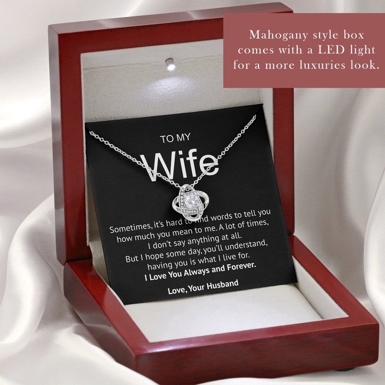 Wife Necklace, Wife Gift, Wife Birthday Necklace Gift, Wife Necklace Gift From Husband, Wife Anniversary Necklace Gift, To My Wife Necklace,