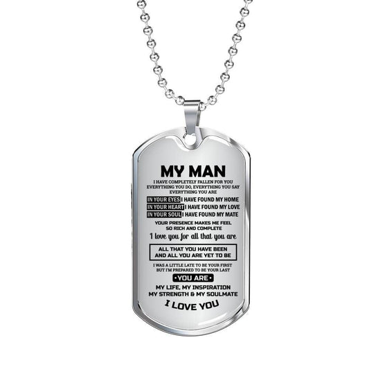 You Are My Life Dog Tag Military Chain Necklace For Your Man