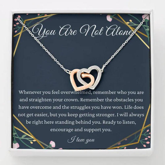 You Are Not Alone Necklace For Cancer Support Gift Survivor Inspirational Gift