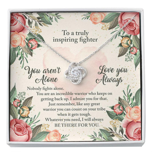 You Aren't Alone Cancer Patient Necklace, Inspirational Gift For Cancer Patient, Gift For Someone With Cancer Custom Necklace